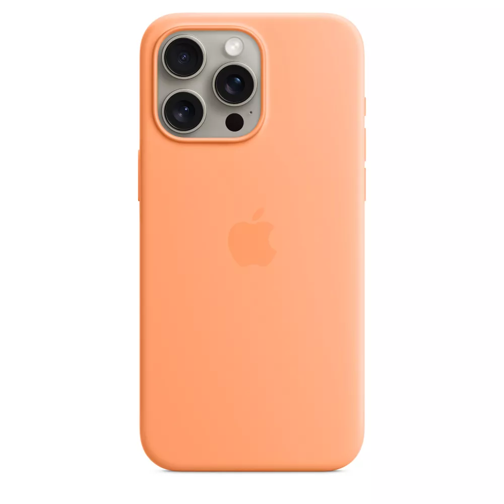 Чехол Apple iPhone 15 Pro Max Silicon Case, апельсиновый сорбет
